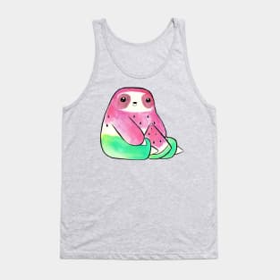 Watermelon Watercolor Sloth Tank Top